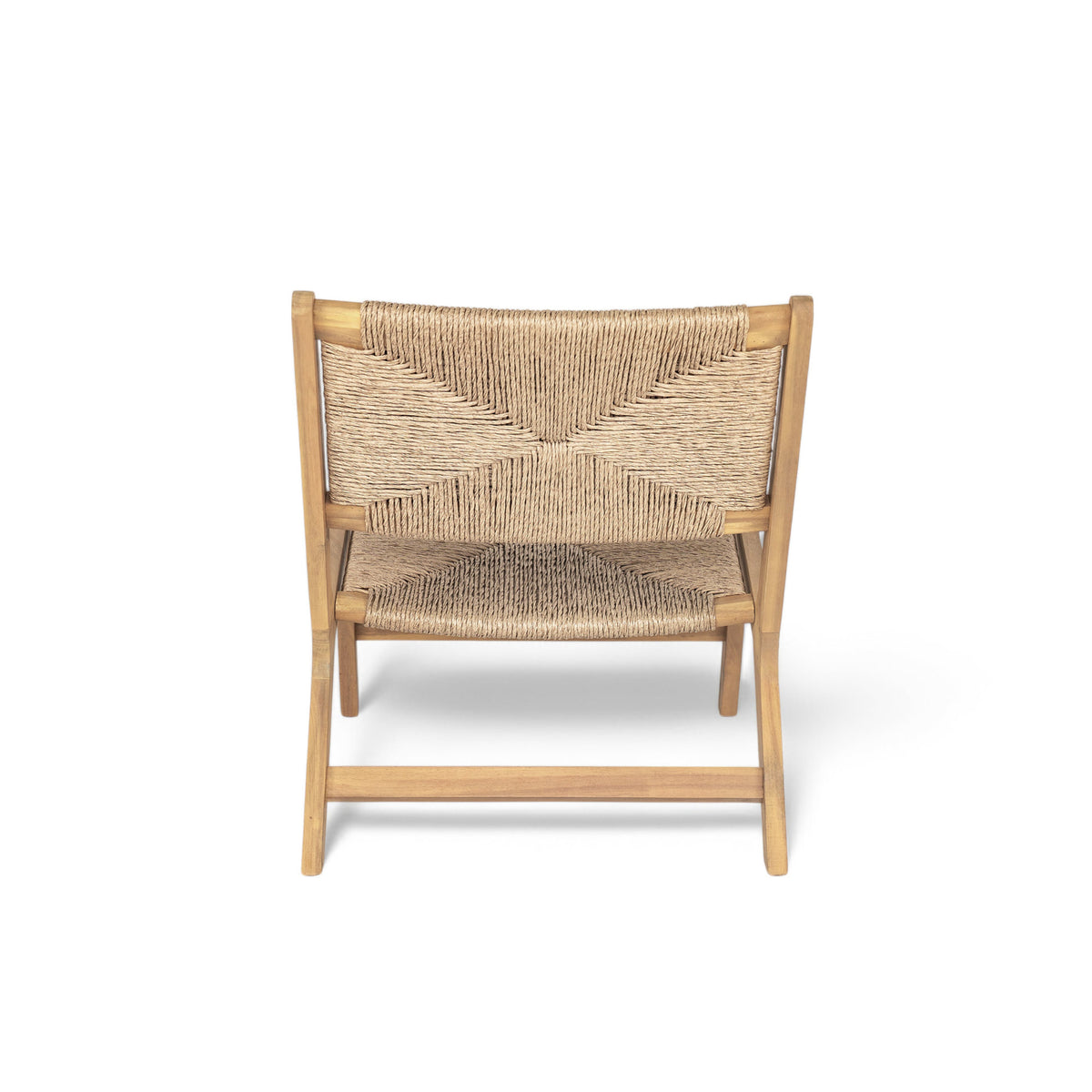 Acacia Wood Outdoor Armless Lounge Chair-Light Teak