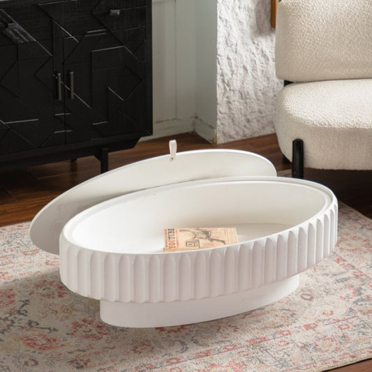 Fluted Storage Table with Lift-Off Lid, Sleek Texture, Perfect for Modern Living – Model W3081P389043