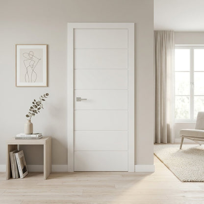 44 in. x 96 in. Hollow Core White Painted Composite MDF Interior Door Slab