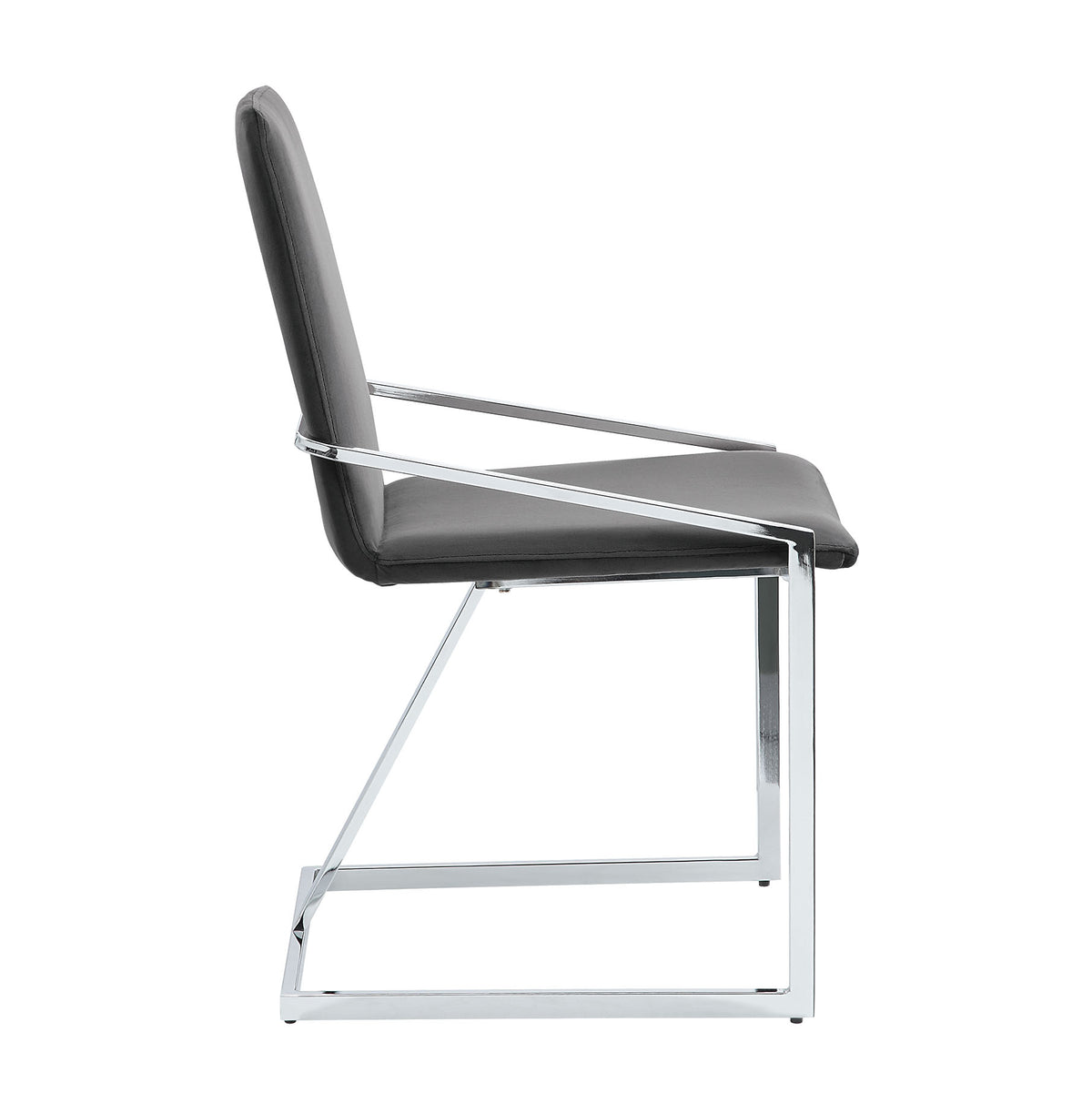 Zlatan Gray Velvet & Chrome Finish Side Chair (Set of 2)