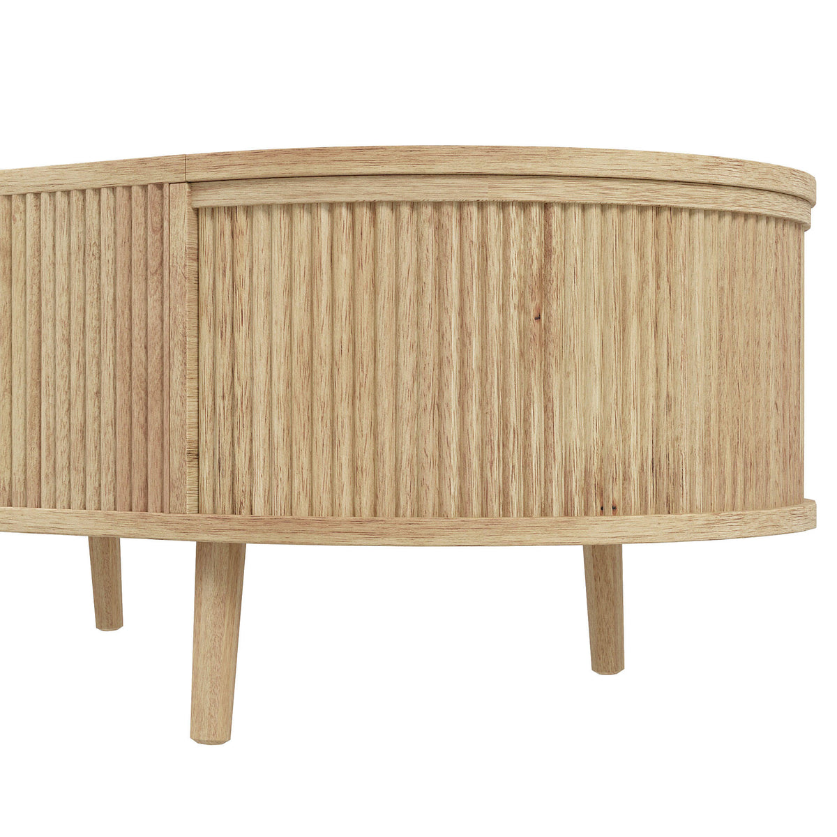 U-Can Minimalist Oval Lift-Top Coffee Table with Hidden Storage and Wood Wave Grain Finish