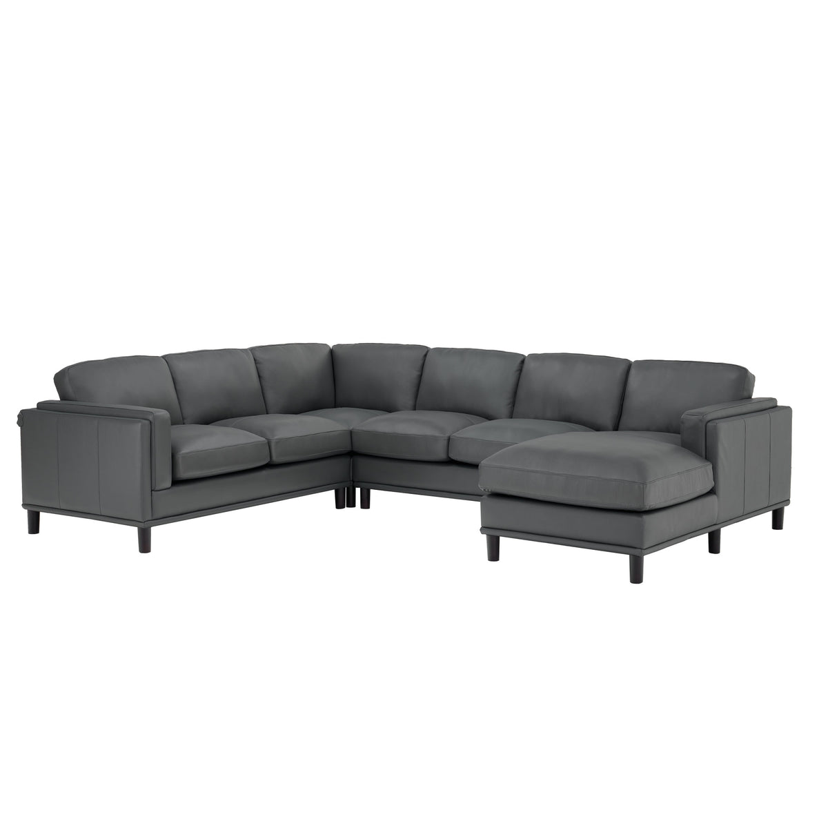 Leather Match U-Shape Sectional