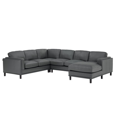 Leather Match U-Shape Sectional