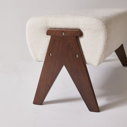 Modern Decorative Chenille Fabric Bench, Ergonomic Padded Entry Bench with Solid Wood Legs, Upholstered Ottoman Bench for Foyer Bedroom Living Space