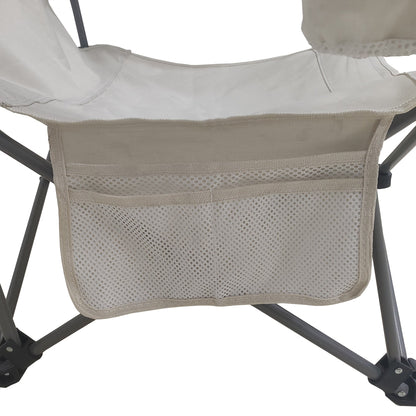 Outdoor Camping Chairs Folding/Portable/Adjustable reclining chair(Three-level adjustment), Side Pockets & Cup Holder,Carry Bag,Beige