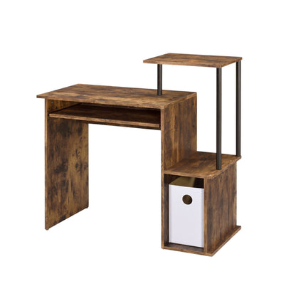 Lyphre Weathered Oak & Black Finish Computer Desk