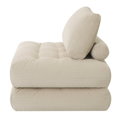 62.9"Corduroy Fabric Beanbag Couch for Living Room, Bedroom & Dorm, Cozy Fluffy Cloud Mini Couch,Corduroy