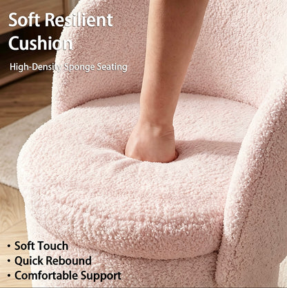 Makeup stool with Storage, Upholstered  Vanity Stool with Foldable Backrest Modern Cylindrical Footrest Stool for Living Room Bedroom,Makeup Room, Dressing,Pink