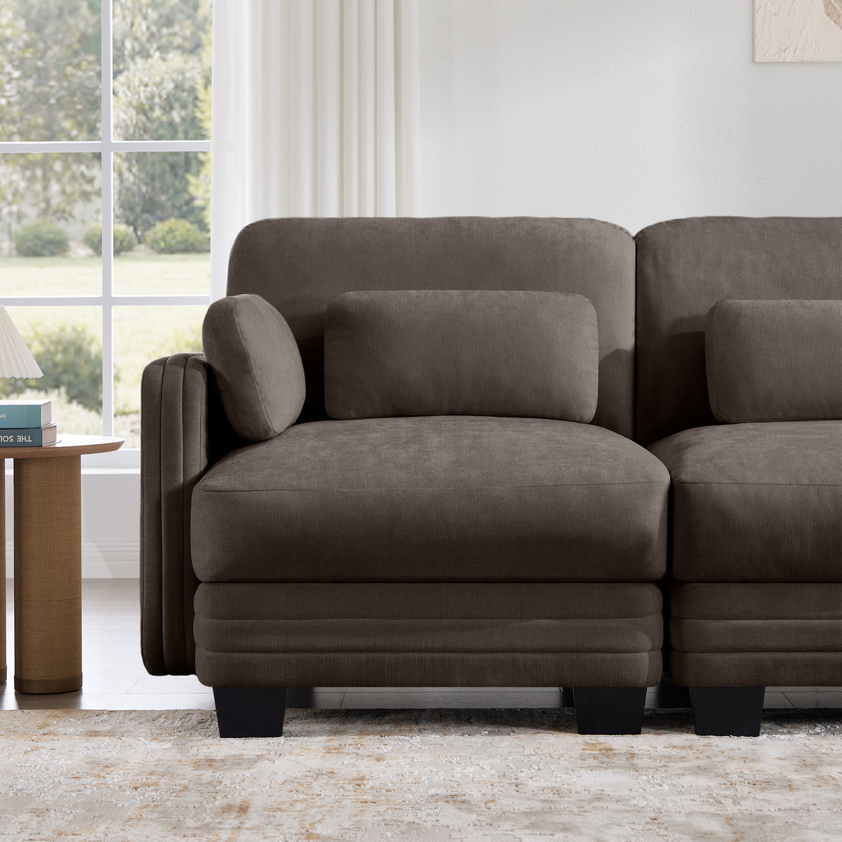 Ottoman Chenille Fabric-Brown