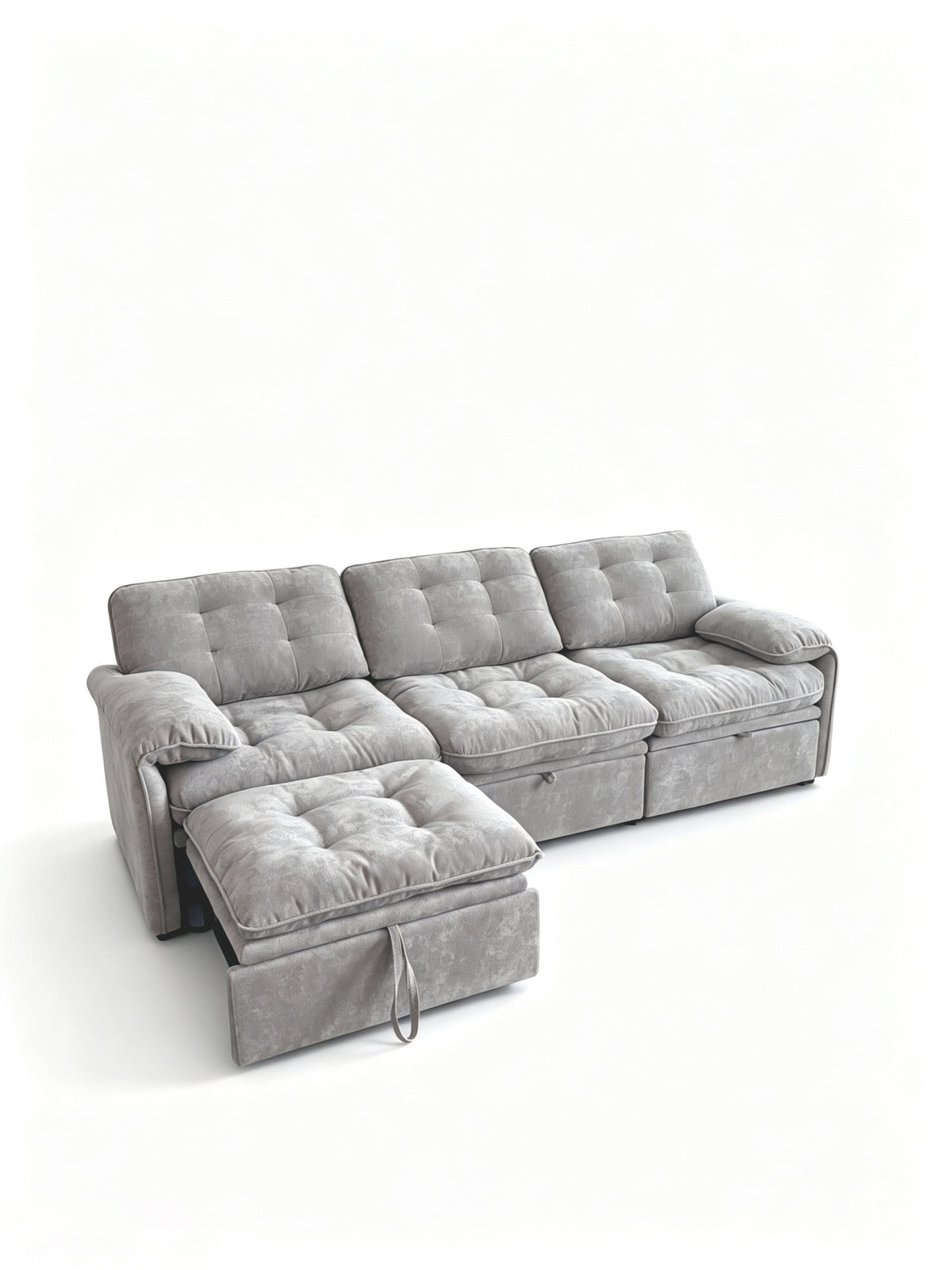 3‑in‑1 Convertible Chenille Sofa Bed, 5‑Level Adjustable Backrest Sleeper Sofa,Chenille Cloud Sofa,Pull-Out Sofa Bed