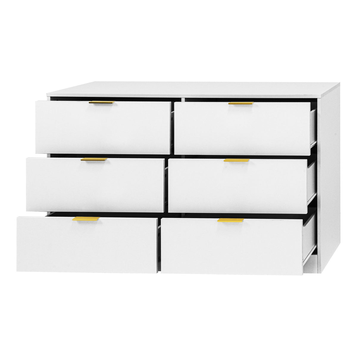 Simply Modern 6-Drawer Dresser, Chest of Drawers for Bedroom, Living Room, Hallway, and Entryway - Large Storage Cabinet White