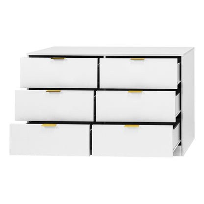 Simply Modern 6-Drawer Dresser, Chest of Drawers for Bedroom, Living Room, Hallway, and Entryway - Large Storage Cabinet White