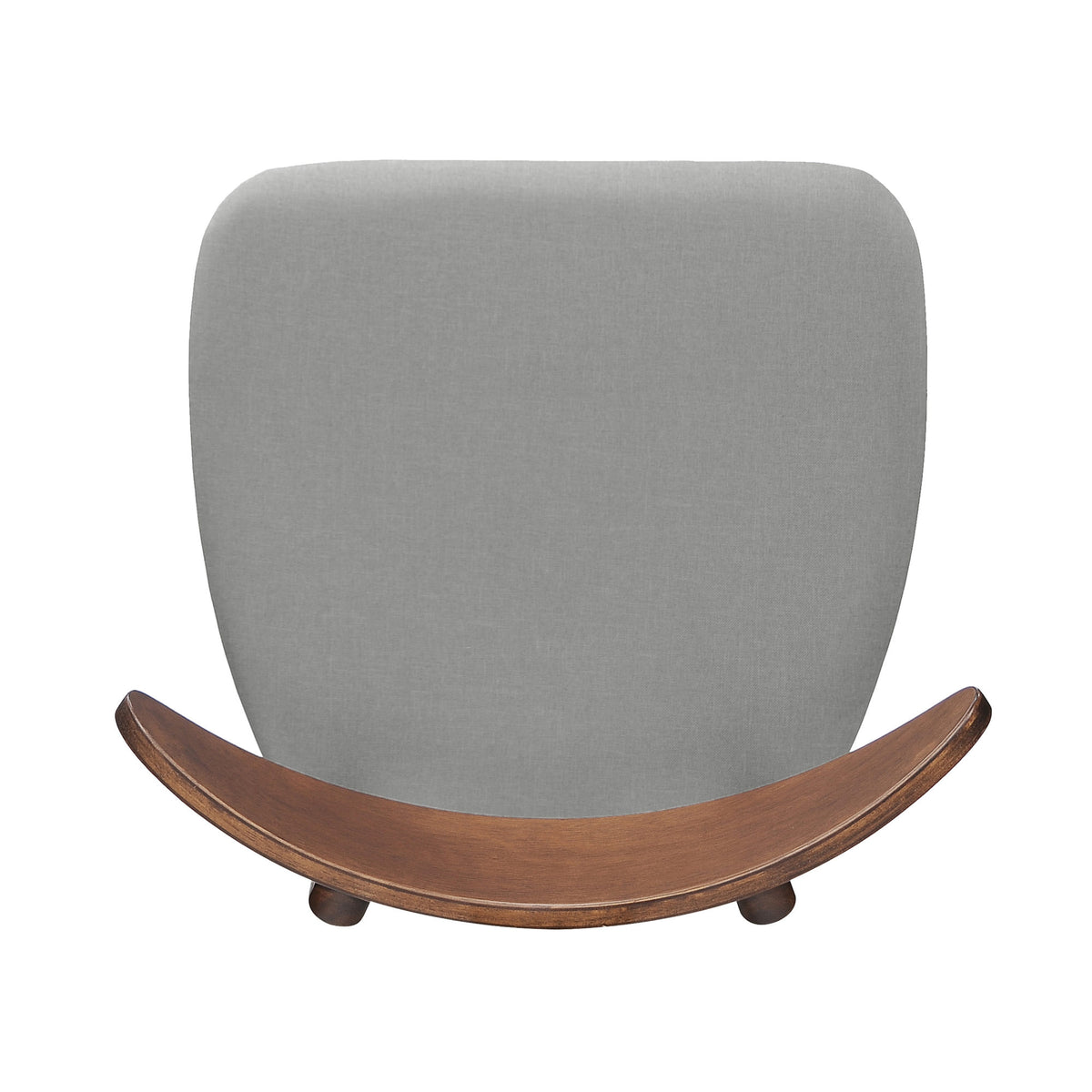 Set of 2 Retro Rubberwood Dining Chairs with Ergonomic Back & Plush Cushions in Walnut and Light Gray, Solid Rubberwood Frame with TSCA-Certified Foam Seats