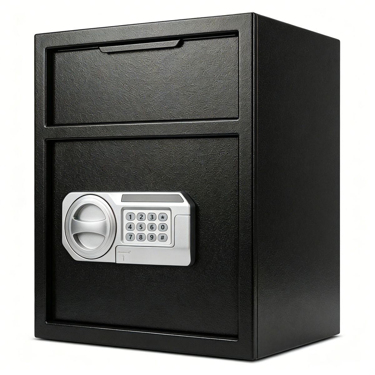 Commercial Safe with Drop Slot for Cash Deposits, Multi-Scene Safe for Office, Household & Commercial Use, Equipped with Password Lock, Emergency Override Keys and Intelligent Anti-Theft Alarm System,