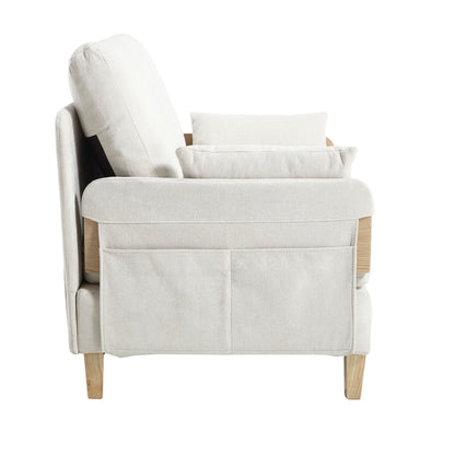Foldable sofa bed recliner, 3-in-1 convertible sleeper, mid-century modern decor, suitable for small spaces, with three pillows, can be placed in the bedroom study room guest