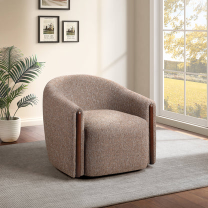 Ballona Brown Chenille Accent Chair w/Swivel