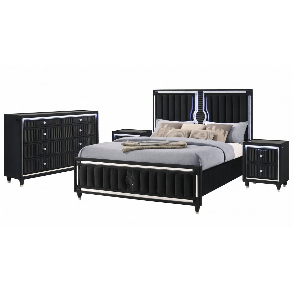 Roland Black Eastern King 4-piece Bedroom Set