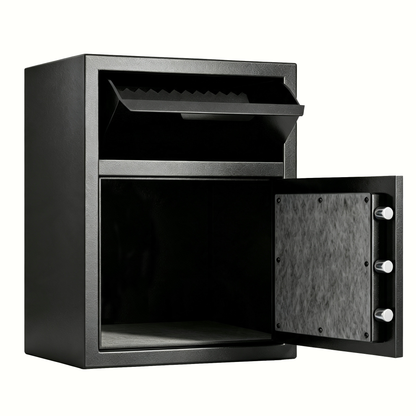 Commercial Safe with Drop Slot for Cash Deposits, Multi-Scene Safe for Office, Household & Commercial Use, Equipped with Password Lock, Emergency Override Keys and Intelligent Anti-Theft Alarm System,