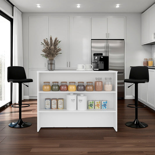 Central  kitchen island with modern design, ample storage space