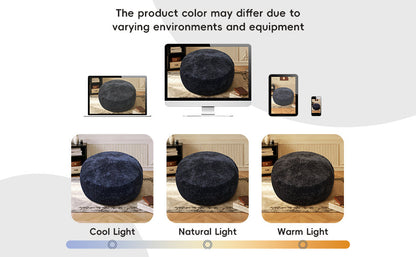 Starry Sky 4FT bean bag chair,Plush Fabric with Lurex,Shiny Silver Thread Faux Fur Plush,memory foam filling,round sofa for living room, bedroom, college dorm.