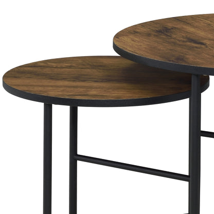 Oblis Vintage Oak Finish Nesting Table Set