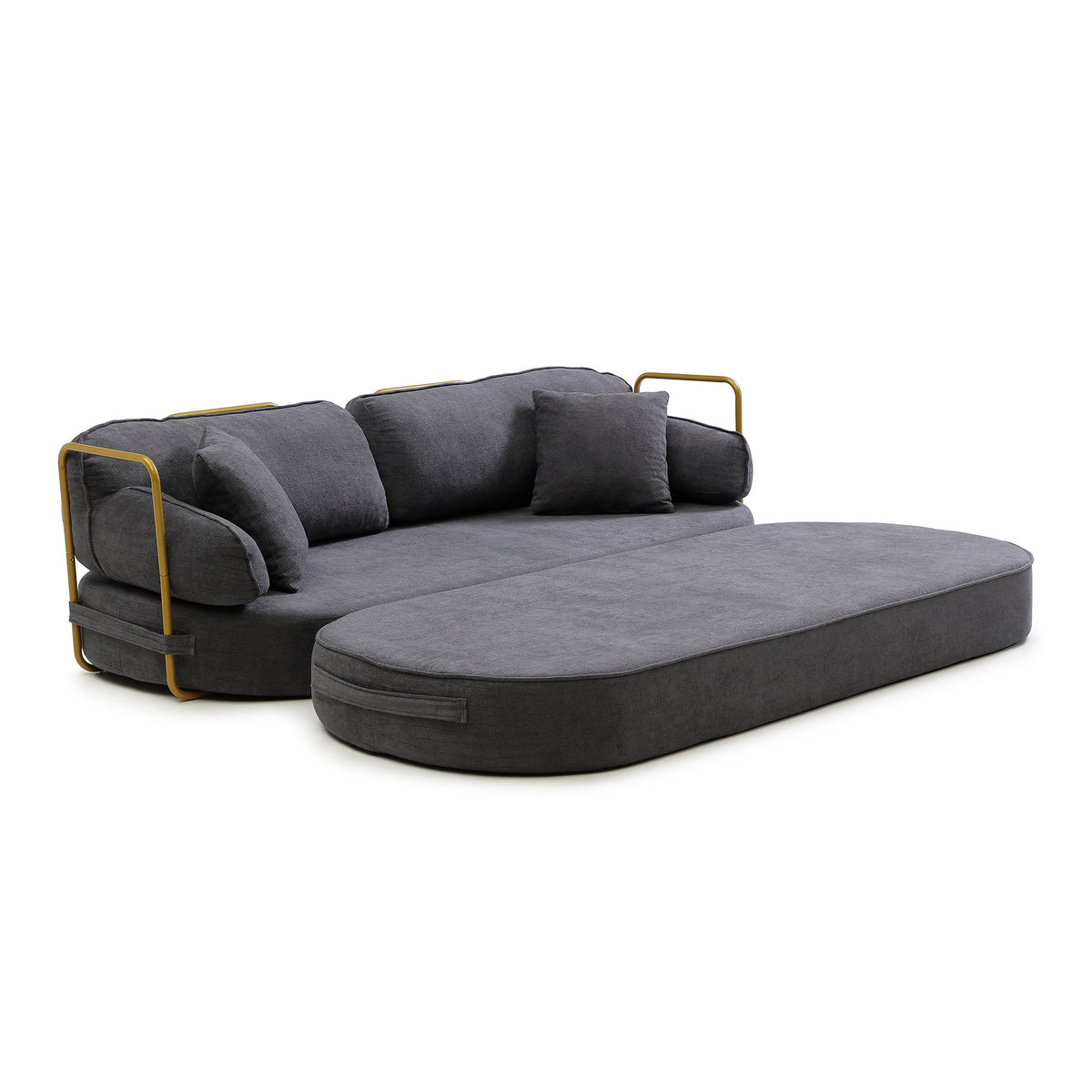 78.3" Queen Sleeper Sofa Bed, No Assembly Convertible Pull Out Futon Couch with Removable Backrest