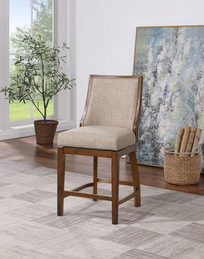 Katherine Barstool - Walnut & Beige