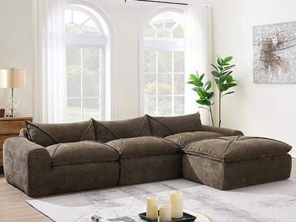 [VIDEO]116'' Fully Compressed Sofa with High Density Foam, Integrated Backrest&Seat Cushion, Decorative Edging – Brown