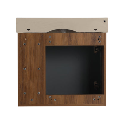 24'' Wall-Mounted Bathroom Vanity with White Ceramic Sink & Soft-Close Door, KD-Packing