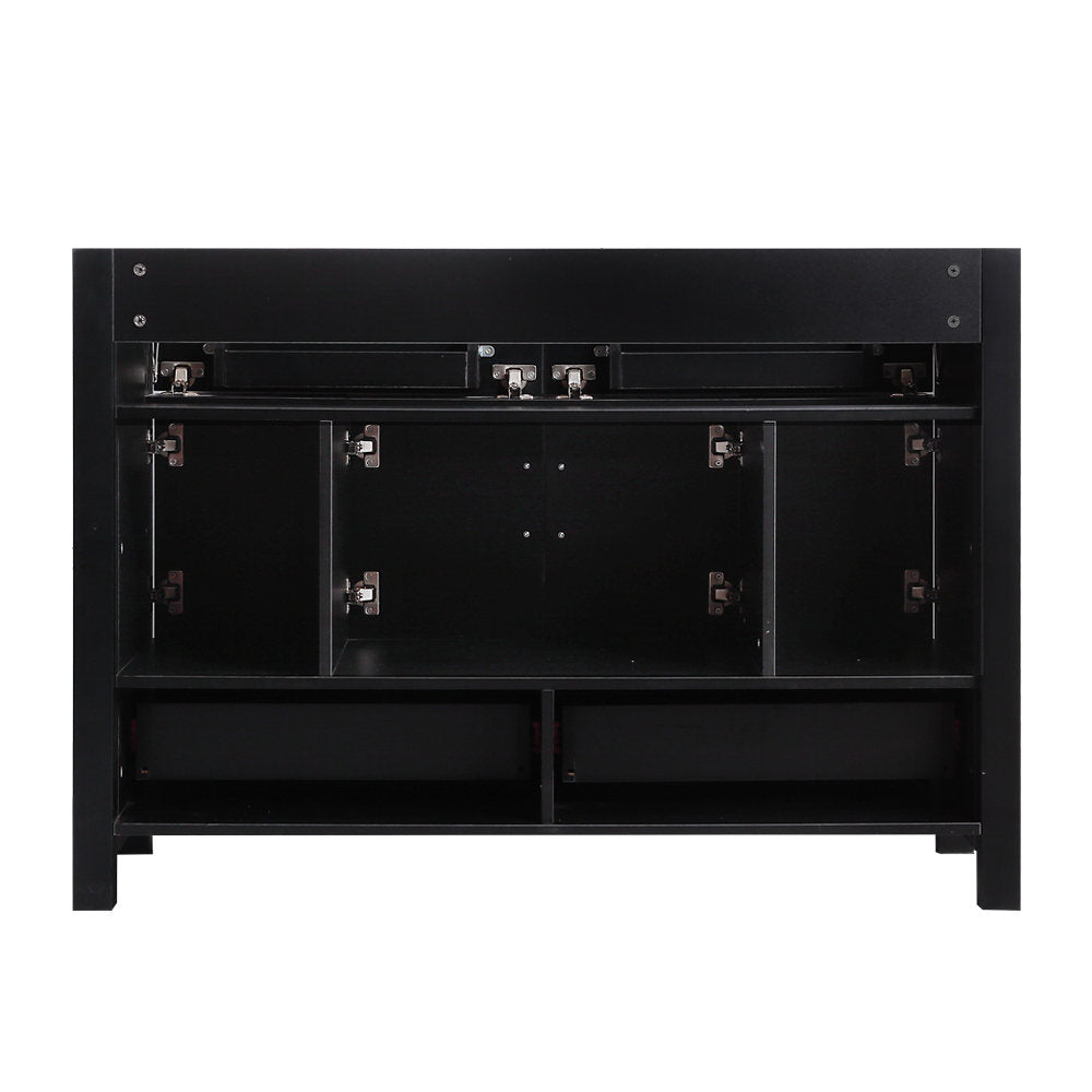 48" Black Bathroom Vanity.Abundant Storage Cabinet -4 Soft close doors and 4 drawers (excluding the ceramic basin)
