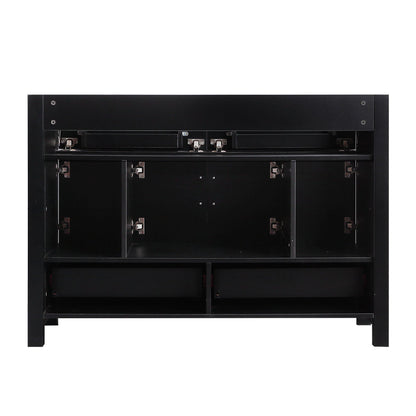48" Black Bathroom Vanity.Abundant Storage Cabinet -4 Soft close doors and 4 drawers (excluding the ceramic basin)
