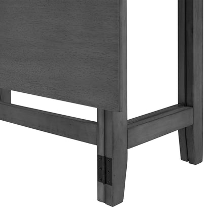 TOPMAX Farmhouse Wood Extendable Dining Table with Drop Leaf for Small Places, Gray