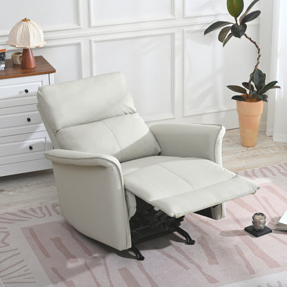 Manual Rocker Recliner Chair for Adults, Rocking Glider Recliner, PU Leather Rocking Chair