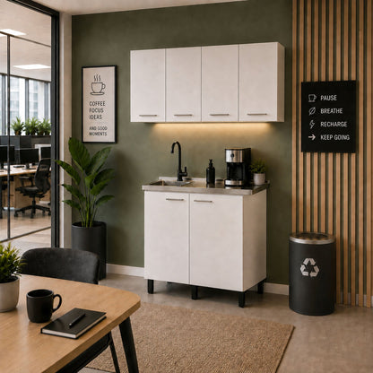White 2-Piece Kitchen Sink Cabinet Set