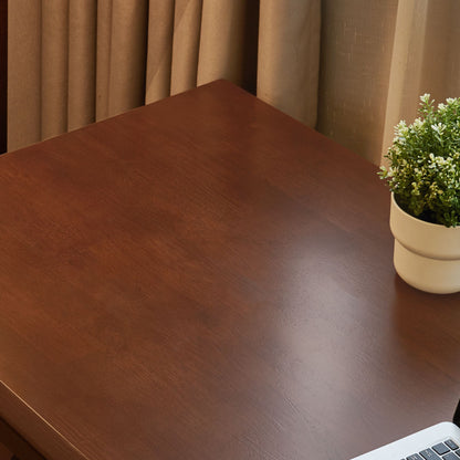Solid Wood 55.1-Inch Extra Long Desk,Thickened Desk,Two Person Double Desk for Home Office, Wooden Long Computer Desk,Writing Table for Office, Walnut