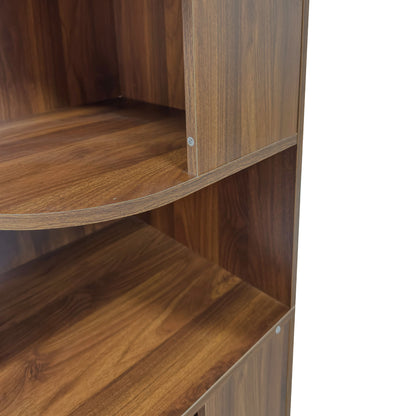 Corner Bookshelf, 6-Tier Modern Corner Book Shelf with Baffle