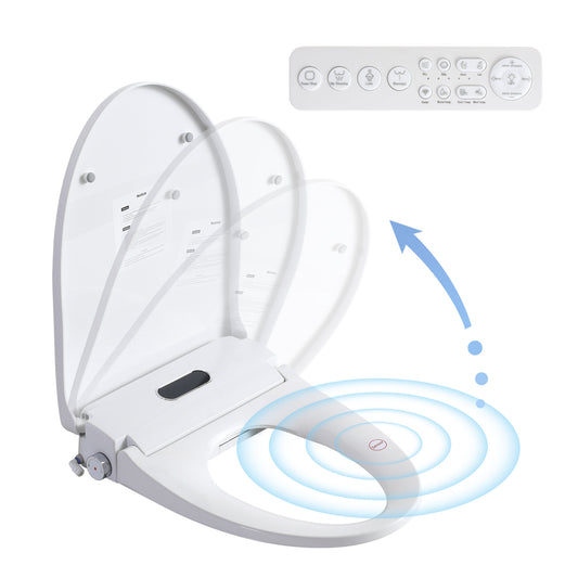 Smart Bidet Toilet Seat with Side Knob Adjustable Heated Seat with Water Temperature and Pressure Adjustment Portable Bidet