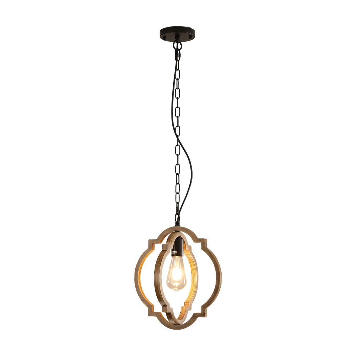 Farmhouse Chandelier, Retro Country Dining Room Lamp, Solid Wood Chandelier, Foyer and Dining room, Bulb Not Included