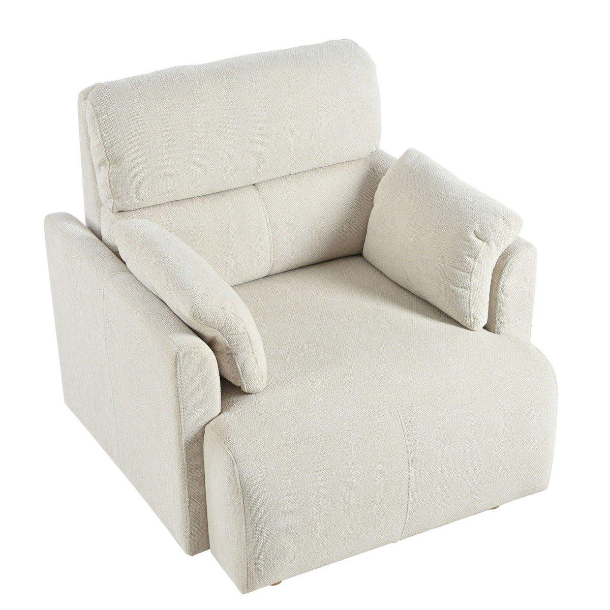 Oversized Chair w/Storage Ottoman, Wide Accent Armchair Chair for Living Room, Modern Lounge Chair, Upholstered Mid-Century Reading Chair, Comfy Living Room Chair, Deep Seat Sofa Couch(Beige Gray)