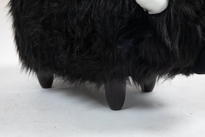 Harry the Buffalo Cow Storage Ottoman- Black