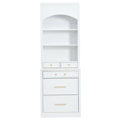 [Assembly Video Provided] TOPMAX Modern 83.7inch High Kitchen Pantry, Freestanding Tall Kitchen Hutch with Faux Marble Top – Model SP000075AAK