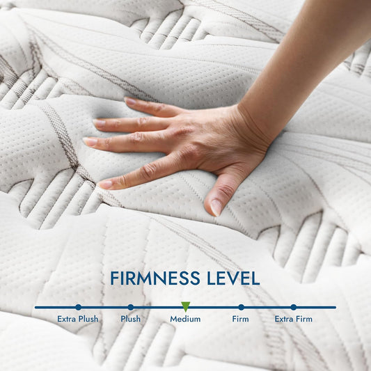 Assembled in USA - 12" Queen Diamond Innerspring Hybrid and Cooling Gel Memory Foam Mattress, Pressure Relief, and Motion Isolation, CertiPUR-US and Oeko TEX Certified