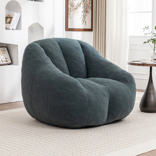 Comfy Bean Bag Chair with Memory Foam Filler - Tufted Soft Stuffed Bean Bag Sofa, or Living Room - Green