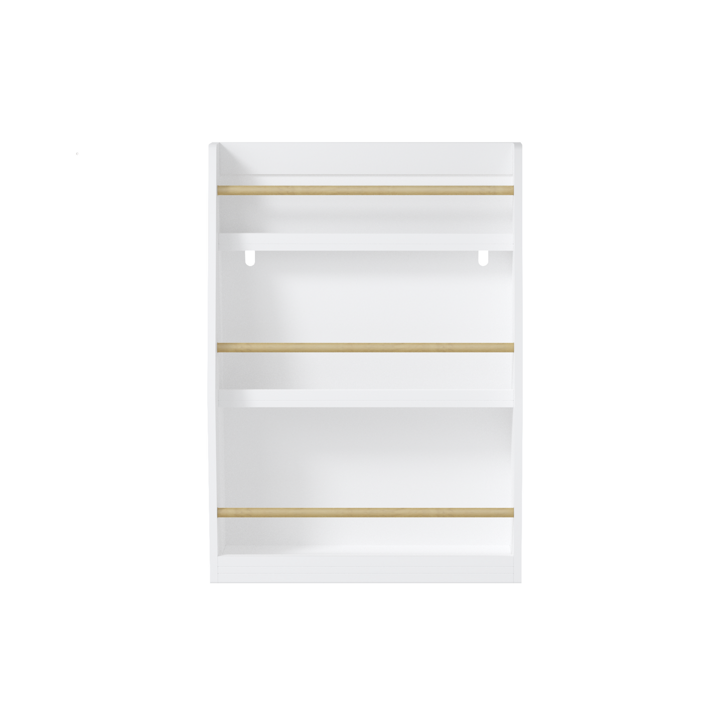 3 Tier Kids Book Shelf, White MDF & Pine Wood Storage Rack for Bedrooms, Playrooms, and Classrooms