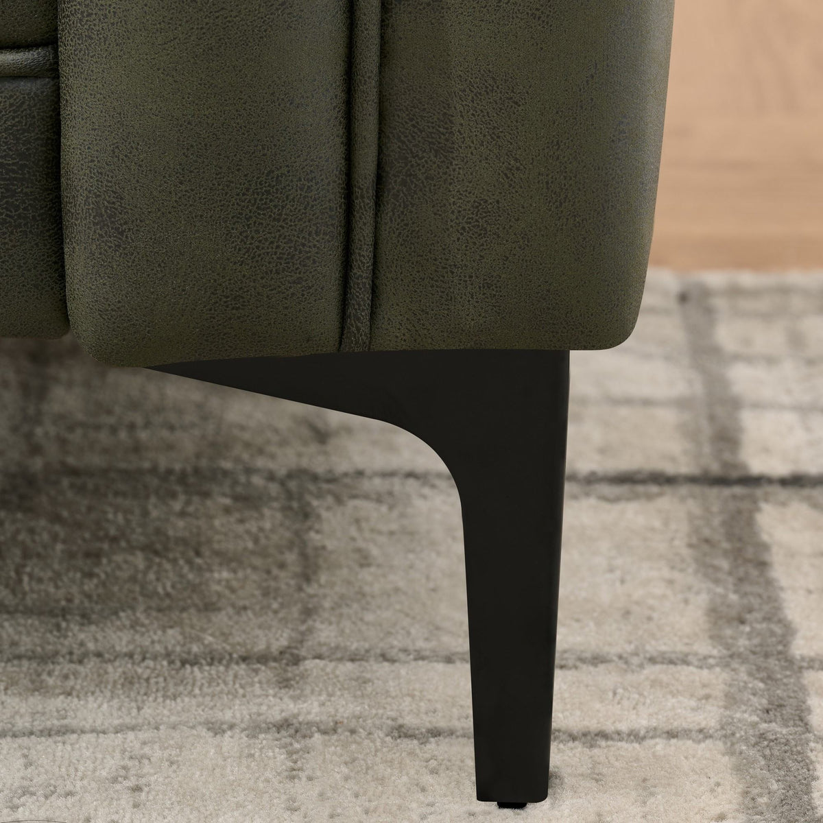 83" Tech Fabric Sofa with Metal Legs, 3 Seater Modern Upholstered Sofa, Mid-Century Modern Sofa with Button Tufting, Living Room, Apartment, Office, Green.