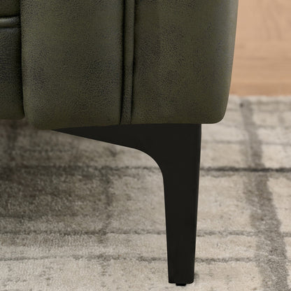 83" Tech Fabric Sofa with Metal Legs, 3 Seater Modern Upholstered Sofa, Mid-Century Modern Sofa with Button Tufting, Living Room, Apartment, Office, Green.