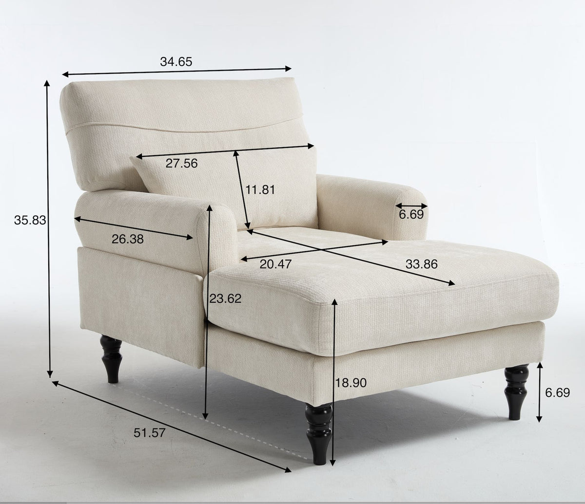 Modern Chaise Lounge , Upholstered Indoor Leisure Sofa Recliner, Chair Sleeper for Bedroom, Living Room, Study Room, Office, BLUE