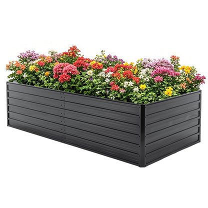 Metal Raised Garden Bed Outdoor 7.2x3.6x2 FT Galvanized Raised Garden Bed Kit, Vegetable Boxes-Rectangle Metal Flower Box