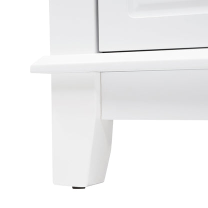 46" Bathroom Vanity without Sink, Cabinet Only, Soft-Close 6 Drawers & Double Doors with 2-Tier Shelves, Solid Pine Legs, White (Same SKU: N759P351752K)