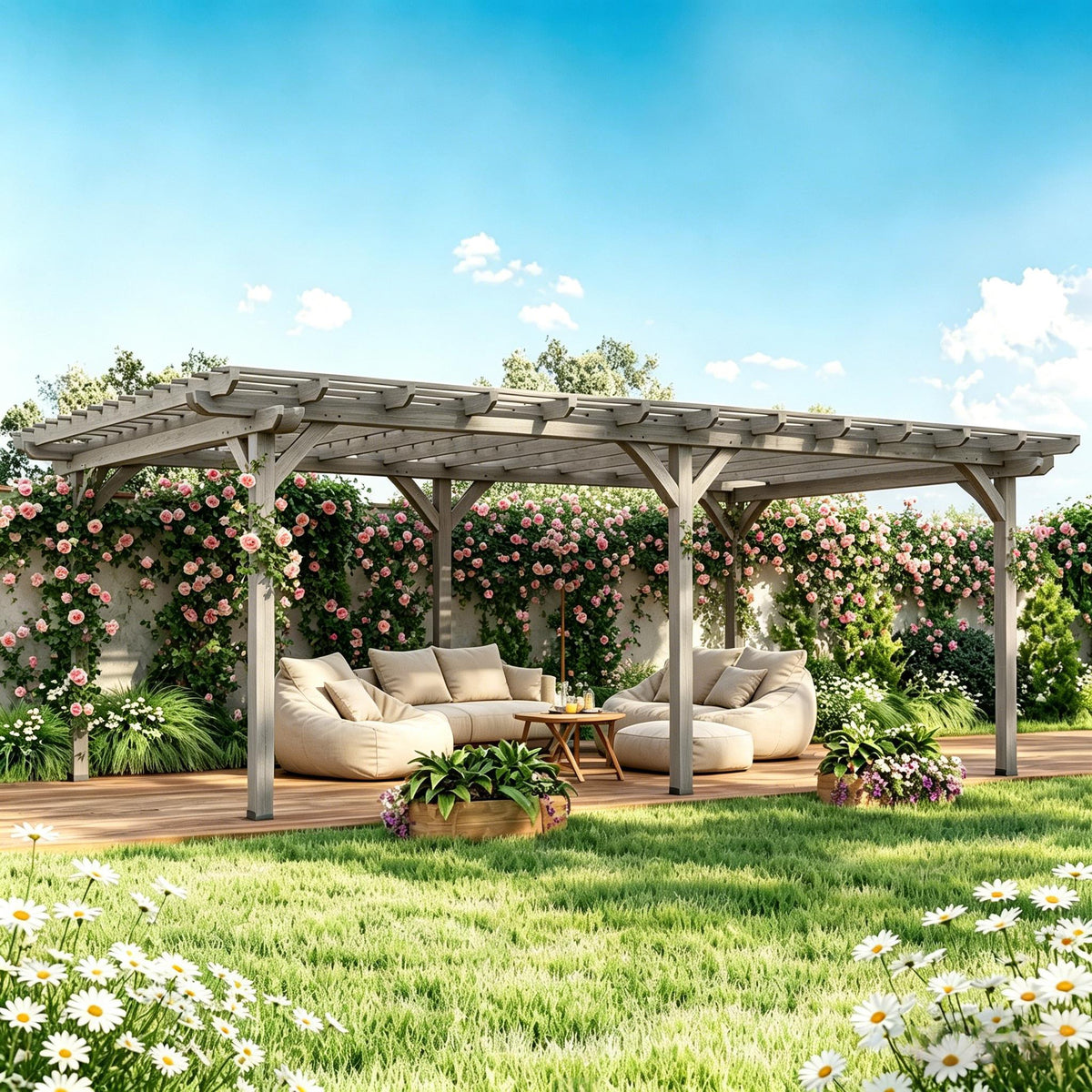 Garden Pergola, Outdoor Pergola, Wooden Gazebo Grape Trellis